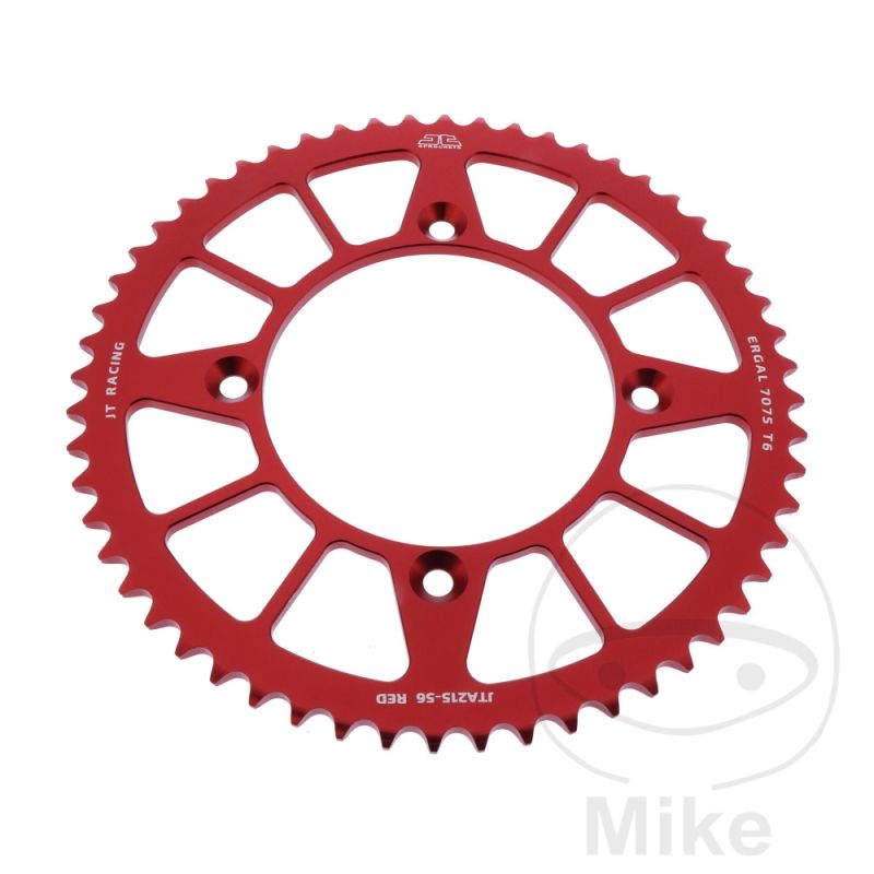 Corona Aluminio JT 56 Dientes Paso 420 Roja | Motos Camaral