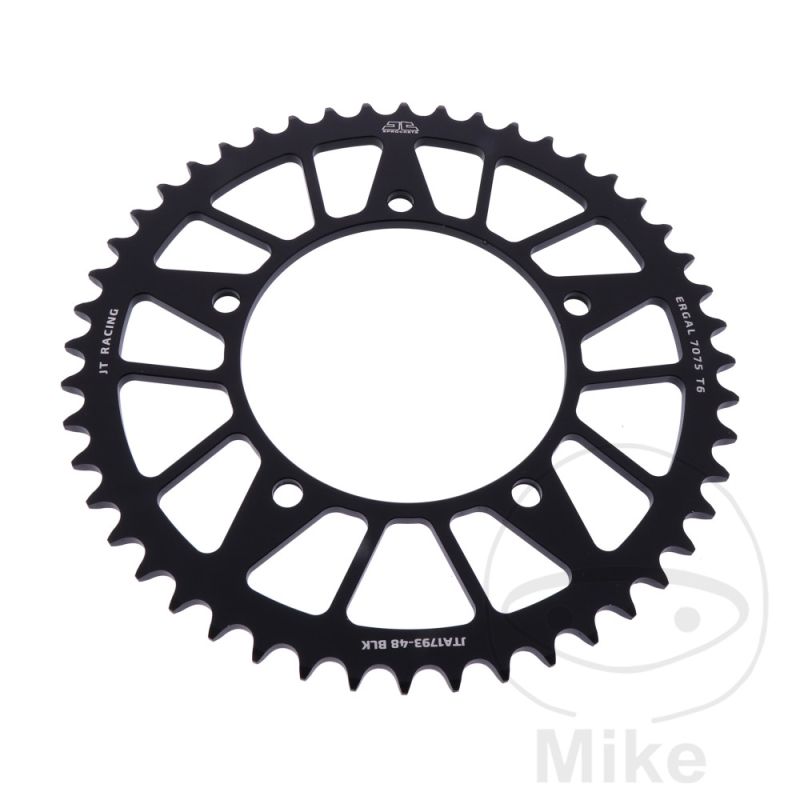 Corona JT Aluminio 48D Paso 520 Negra | Motos Camaral