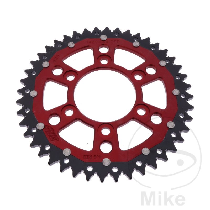 Corona Dual ZF 44D Paso 525 Roja | Motos Camaral