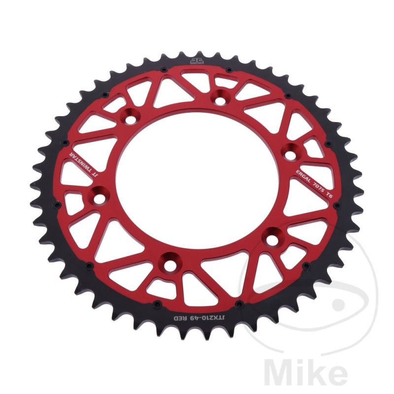 Corona JT Twinstar 49 Dientes Paso 520 Rojo | Motos Camaral