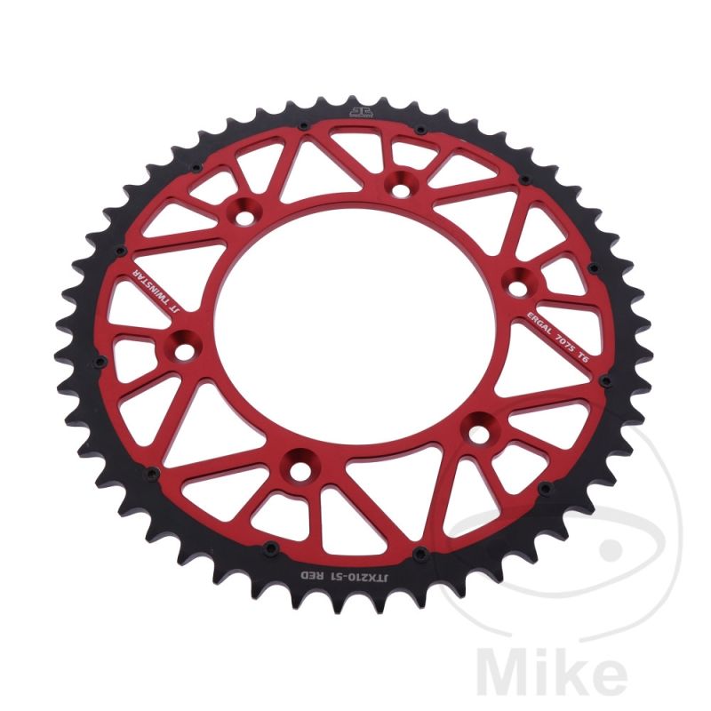 Corona JT Twinstar 51 Dientes Paso 520 Rojo | Motos Camaral