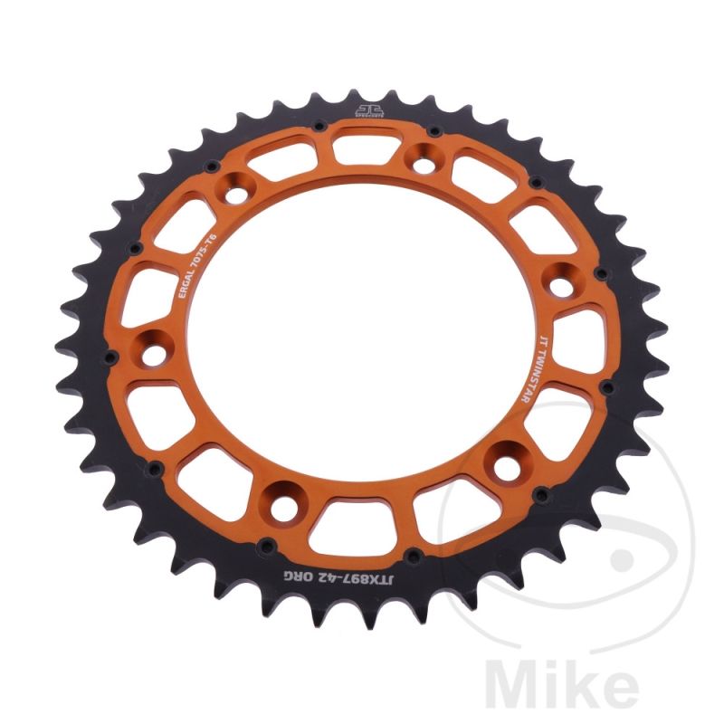 Corona JT Twinstar 42 Dientes Paso 520 Naranja | Motos Camaral