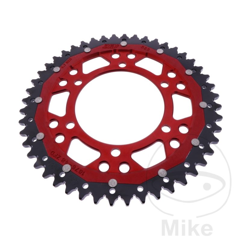 Corona Dual ZF 48 Dientes Paso 525 Roja | Motos Camaral