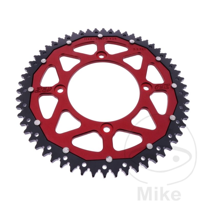 Corona Dual ZF 58 Dientes Paso 428 Roja | Motos Camaral