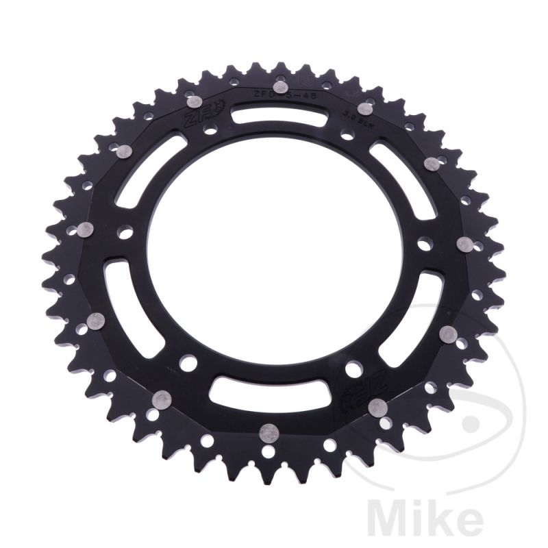 Corona Dual ZF 48 Dientes Paso 520 Negra | Motos Camaral