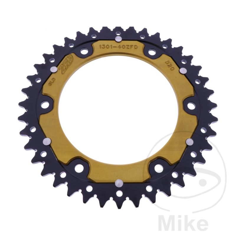 Corona ZF Dual 40 Dientes Paso 520 Dorada | Motos Camaral
