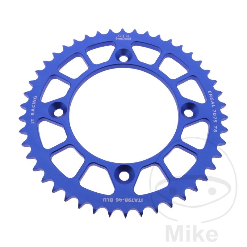 Corona Aluminio JT 46 Dientes Paso 428 Azul | Motos Camaral