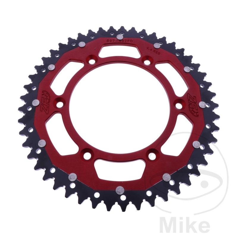 Corona Dual ZF 49 Dientes Paso 520 Roja | Motos Camaral