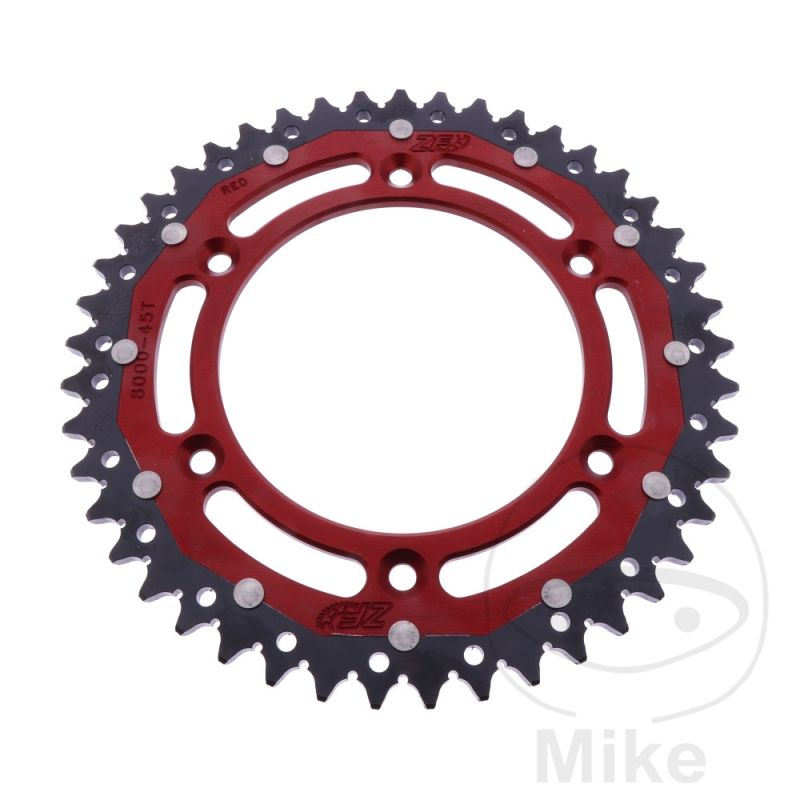Corona Dual ZF 45 Dientes Paso 520 Roja | Motos Camaral