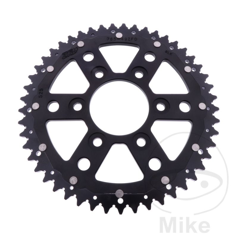 Corona Dual ZF 49 Dientes Paso 525 Negra | Motos Camaral