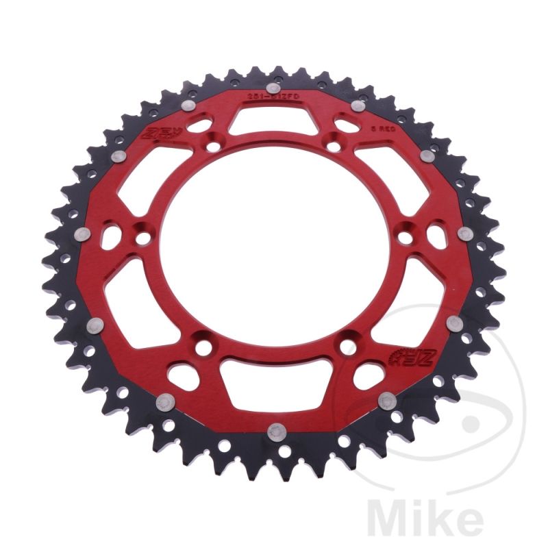 Corona Dual ZF 51 Dientes Paso 520 Roja | Motos Camaral