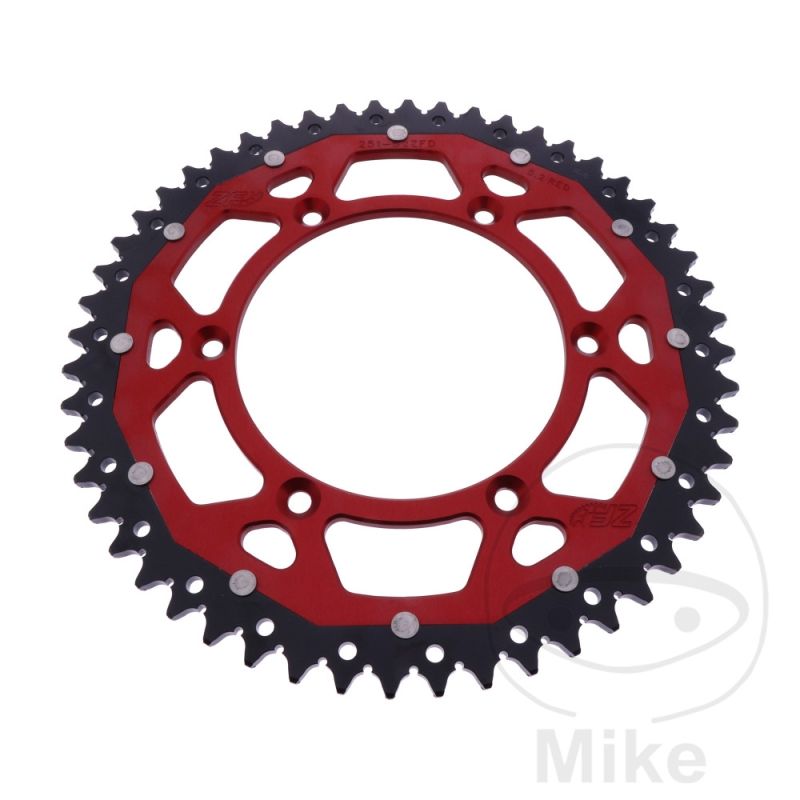 Corona dual ZF 52D Paso 520 Rojo | Motos Camaral