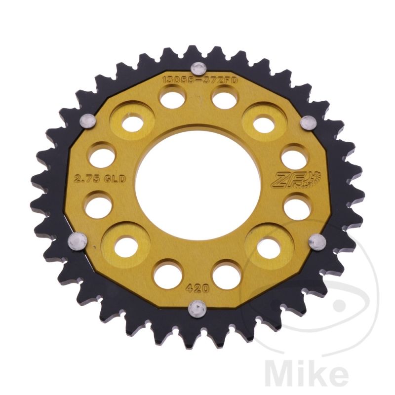 Corona ZF Dual 37 Dientes Paso 420 Dorada | Motos Camaral