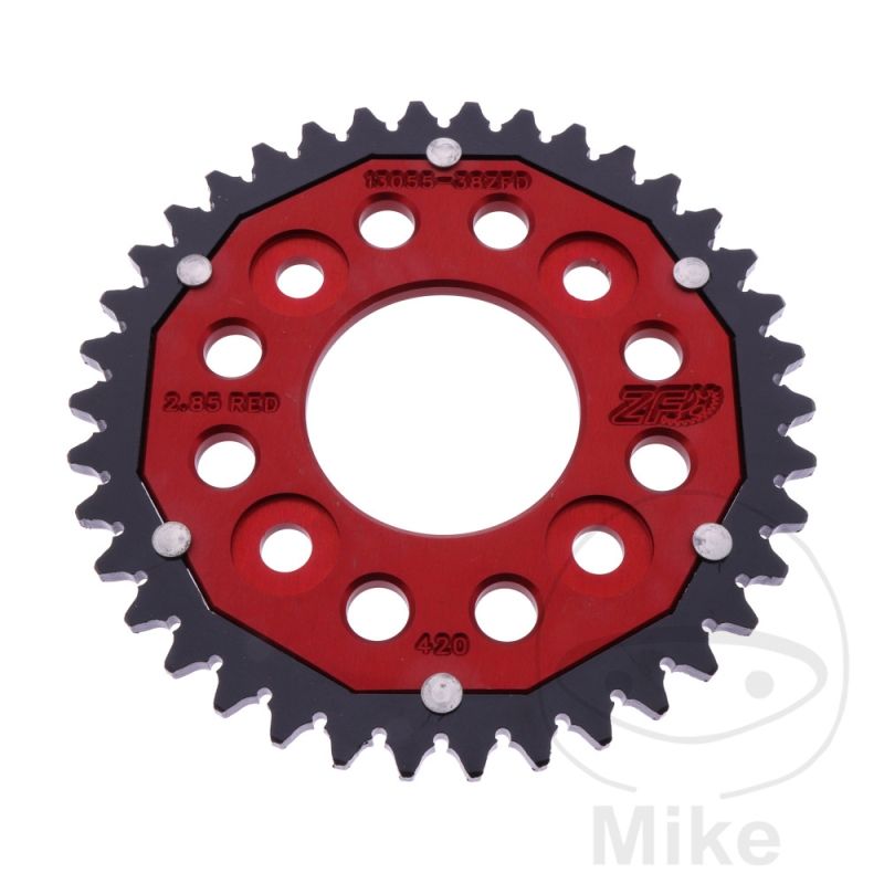 Corona Dual ZF 38 Dientes Paso 420 Roja | Motos Camaral