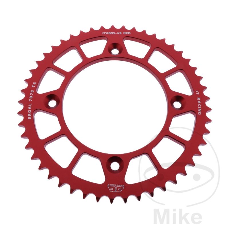 Corona JT Aluminio 49 Dientes Paso 428 Roja | Motos Camaral