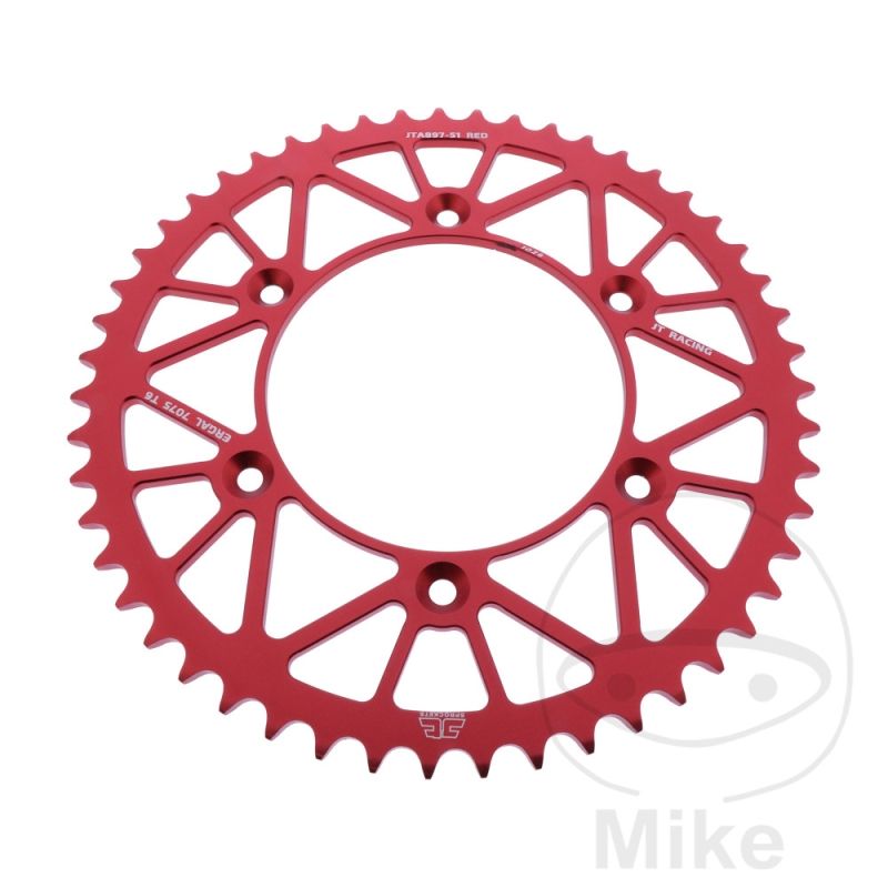 Corona Aluminio JT 51 Dientes Paso 520 Roja | Motos Camaral