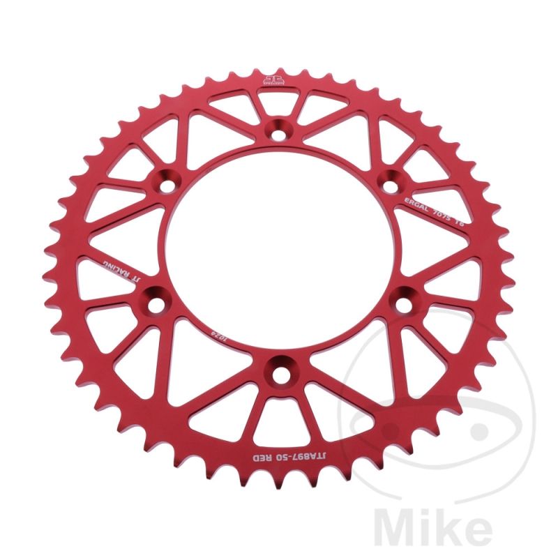 Corona Aluminio 50 Dientes Paso 520 JT Roja | Motos Camaral