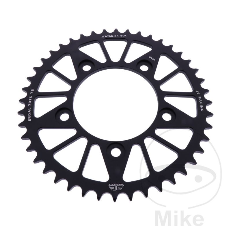 Corona JT Aluminio 44D Paso 520 Negra | Motos Camaral