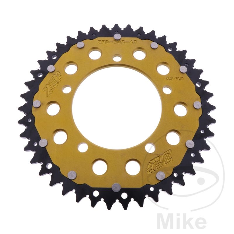 Corona Dual ZF 43 Dientes Paso 520 Dorada | Motos Camaral