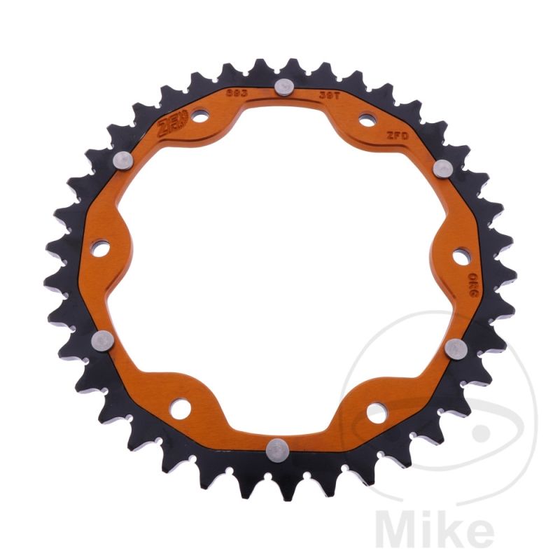 Corona ZF Dual 39 Dientes Paso 525 Naranja | Motos Camaral