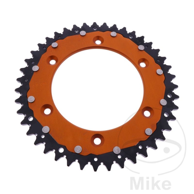 Corona Dual ZF 43 Dientes Paso 520 Naranja | Motos Camaral