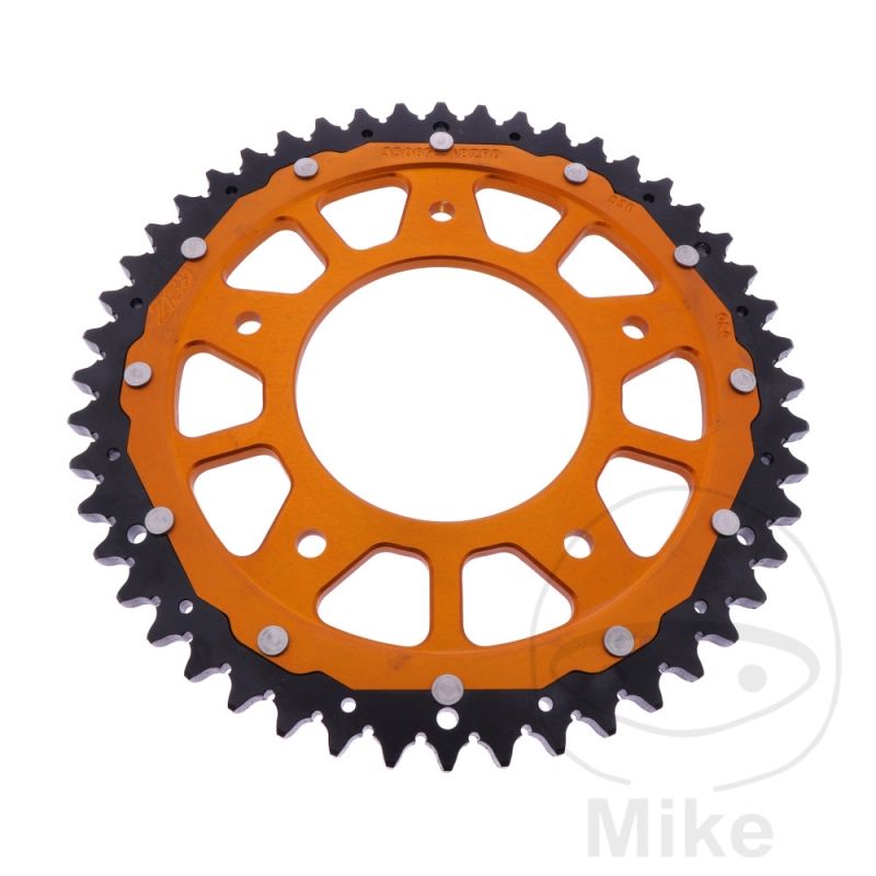 Corona Dual ZF 48 Dientes Paso 530 Naranja | Motos Camaral