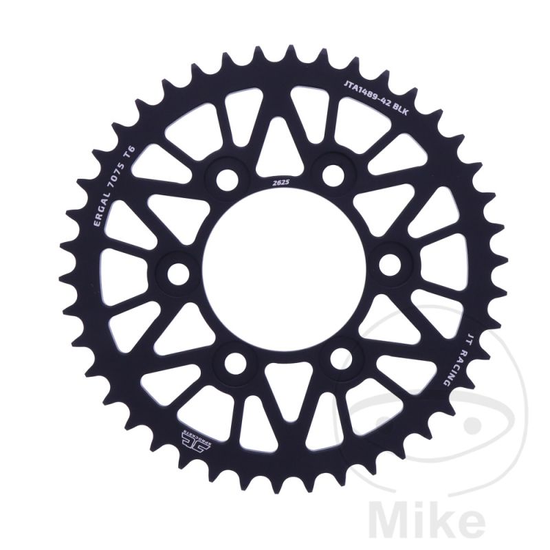 Corona JT Aluminio 42D Paso 525 Negra | Motos Camaral