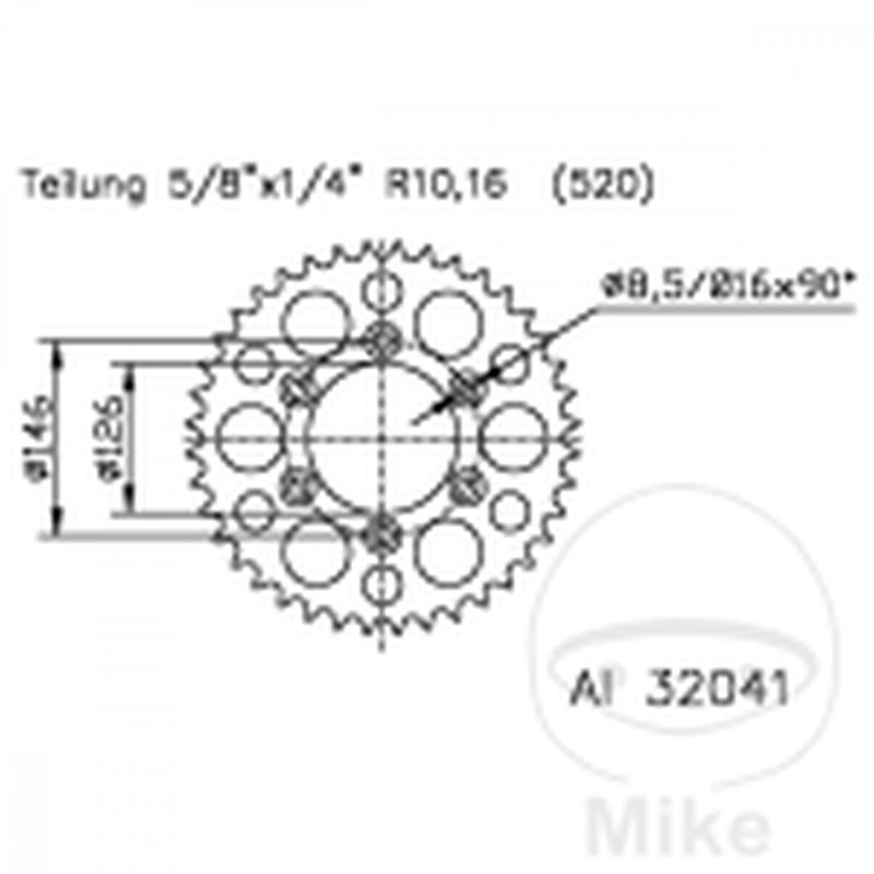 Corona Esjot Aluminio 40D Paso 520 Plateada | Motos Camaral