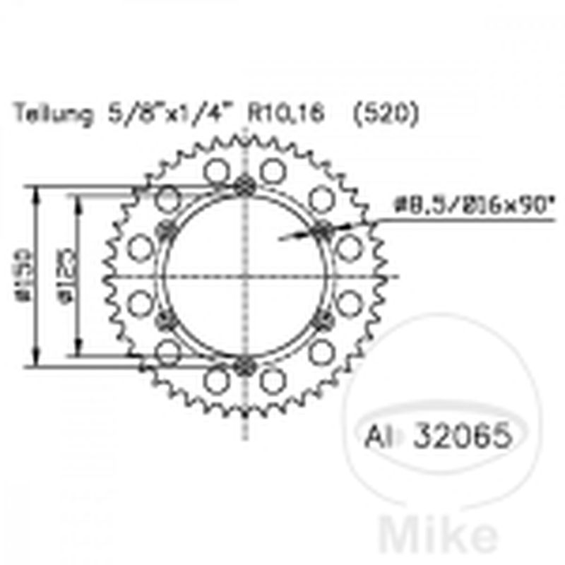 Corona Esjot Aluminio 44D Paso 520 | Motos Camaral