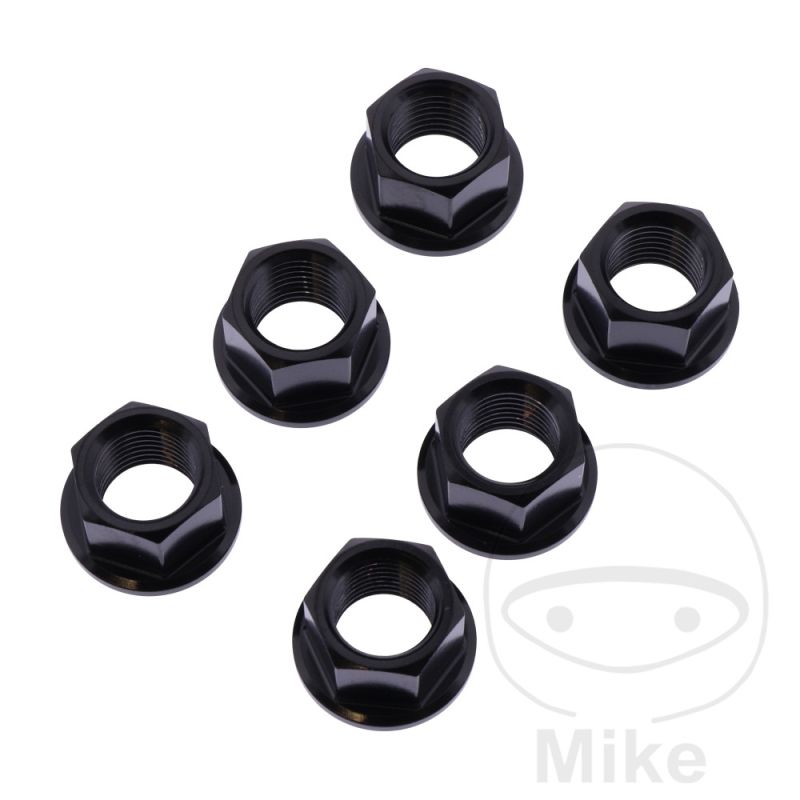 Juego Tuercas Corona JMP M12x1.25 Inox V4A Negro | Motos Camaral