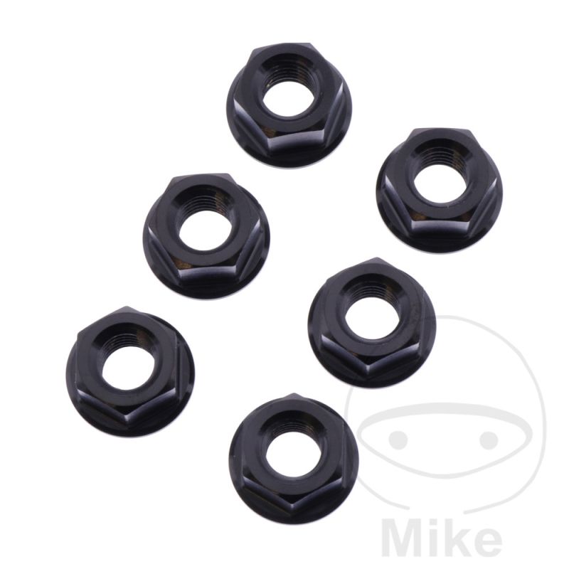 Juego Tuercas Corona JMP M8x1.25mm Inox V4A Negro | Motos Camaral