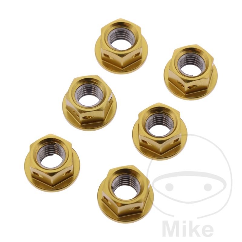 Juego Tuercas Corona JMP M8x1.25 Alu Racing Dorado | Motos Camaral