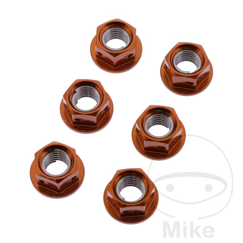 Juego Tuercas Corona JMP M8x1.25 Naranja | Motos Camaral