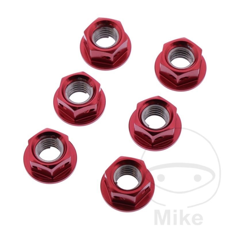 Juego Tuercas Corona JMP M8x1.25 Alu Racing Rojo | Motos Camaral