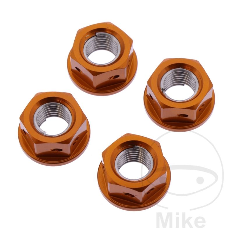 Juego Tuercas Corona JMP M10x1.25 Alu Naranja | Motos Camaral