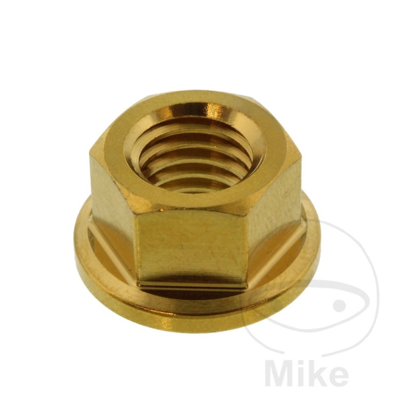 Tuerca Corona JMP Bolt M10x1.5 Inox V4A Dorado | Motos Camaral