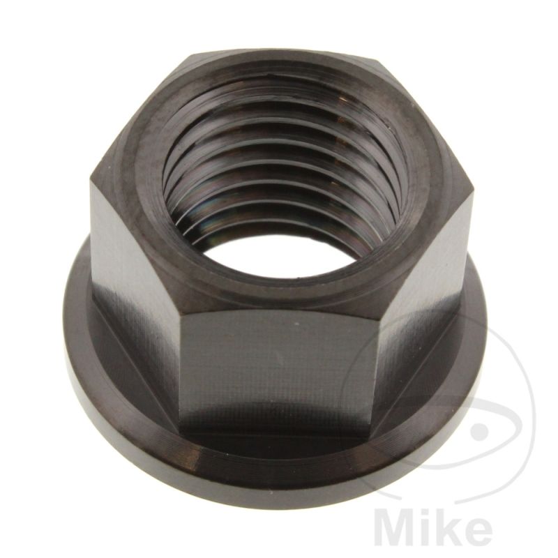 Tuerca corona M12X1.5 titan negro | Motos Camaral