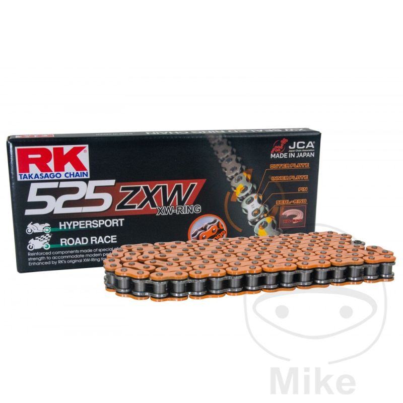 Cadena RK 525ZXW Naranja 118 Pasos XW-Ring | RK | Motos Camaral