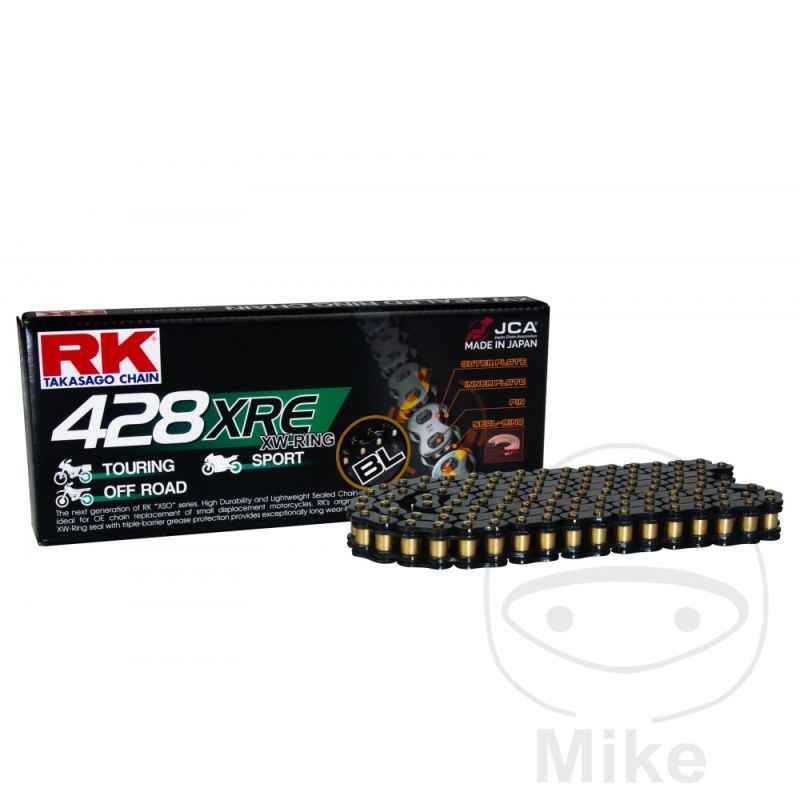 Cadena RK 428XRE 136 Pasos XW-Ring Negra | RK | Motos Camaral