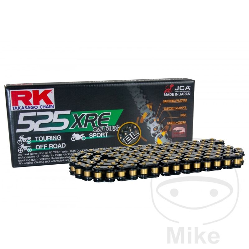 Cadena RK 525XRE XW-Ring Negra 112 Pasos | Motos Camaral