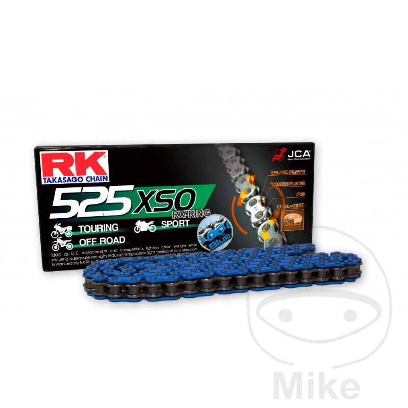 Cadena RK X-Ring 525XSO Azul | Transmisión Moto | Motos Camaral