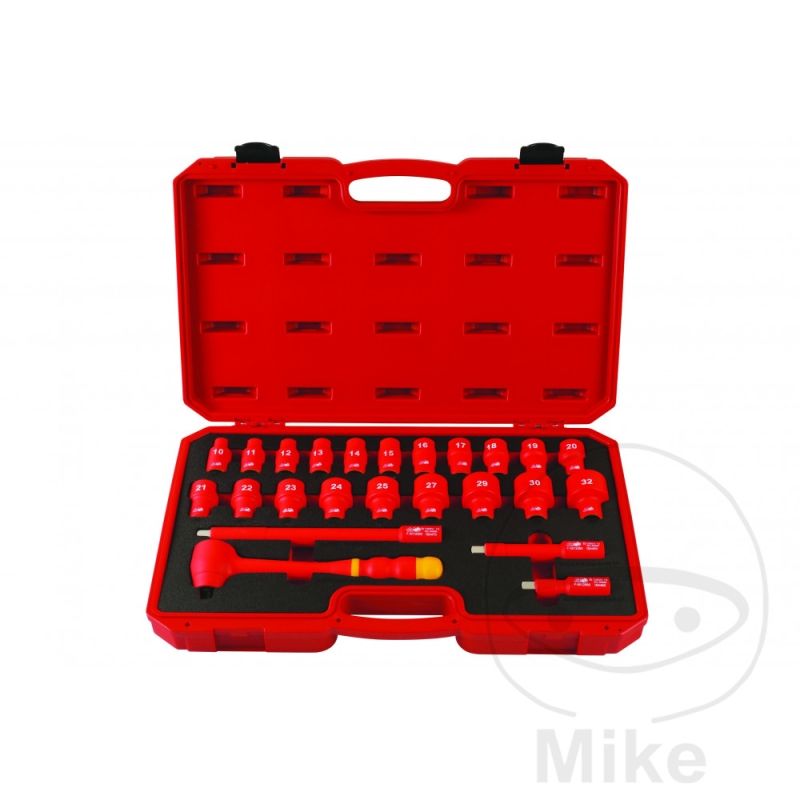 Juego Vasos y Puntas Aislados 1/2" 24 Piezas Alto Voltaje | Motos Camaral