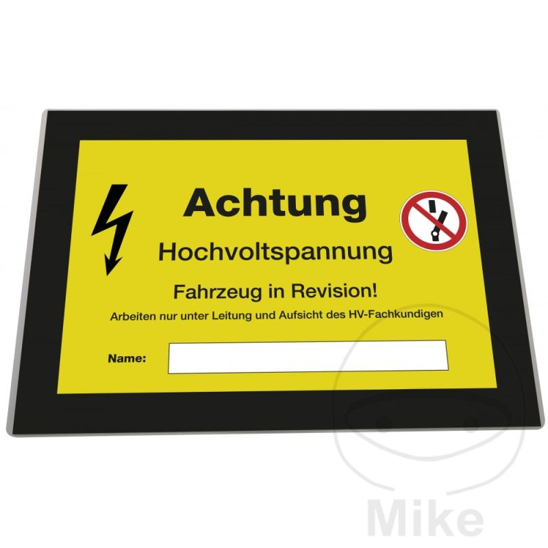 Tarjeta Aviso Vehículos Eléctricos Negro-Amarillo | Motos Camaral