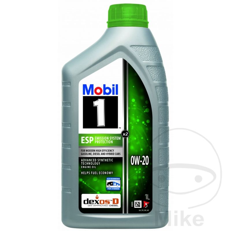 Aceite Motor Sintético 0W20 ESP 1L Mobil X2 | Motos Camaral