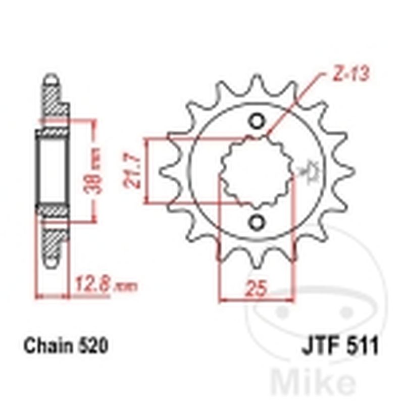 Piñón 16D Div. 520 Engranaje Fino | Motos Camaral