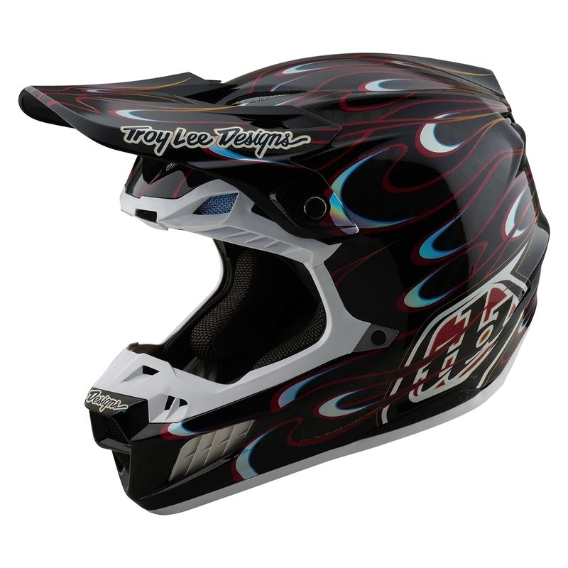 Casco TROY LEE DESIGNS SE5 Carbon Torched - Negro/Rojo - motoscamaralweb.com