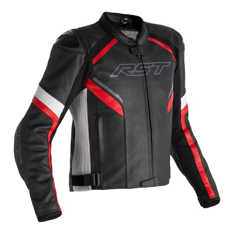Chaqueta (Piel) RST SABRE Airbag Negro/Blanco/ Rojo. 56 EU/Talla XL - motoscamaralweb.com
