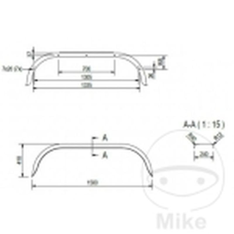 Guardabarros Remolque Acero 1500x260x410mm | Motos Camaral