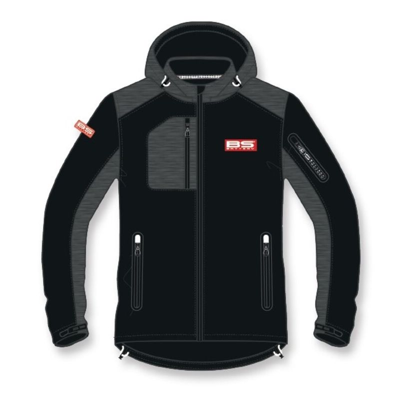 Chaqueta Softshell BS BATTERY Bs Factory - Negro / gris talla XL - motoscamaralweb.com