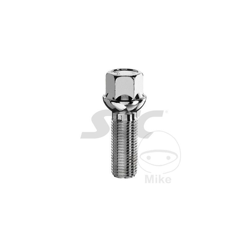 Tornillo de Rueda M14x1.5x27 Cuello de Bola Plateado | Motos Camaral